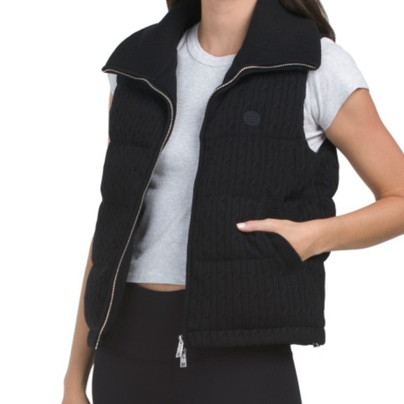 G/FORE Wool Blend Cable Knit Puffer Vest